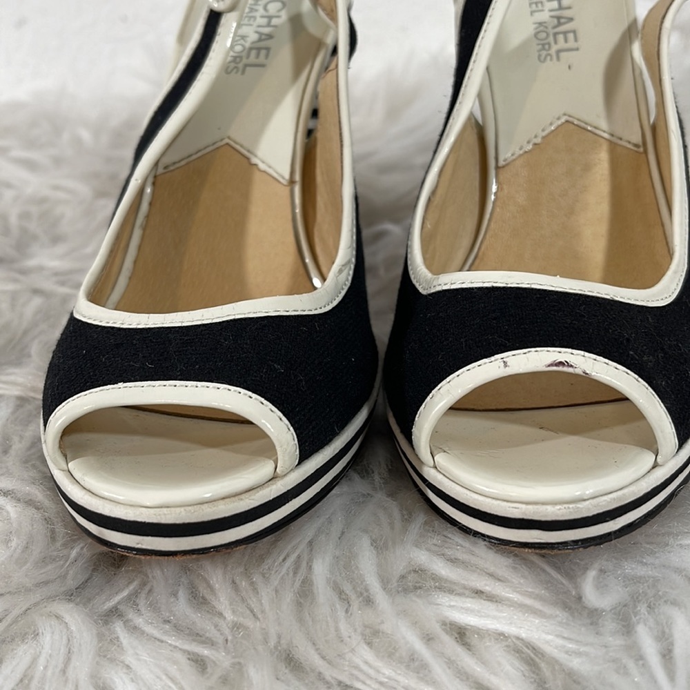 Michael Michael Kors Sofia Sling Backs Canvas/Lea… - image 3